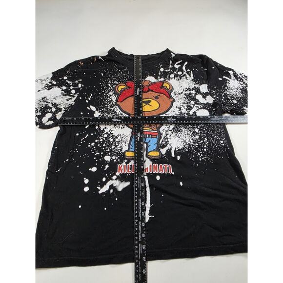 Rebel Minds 3D Killuminati Thug Lofe Bear Tupac Street Shirt Mens Defects - Picture 3 of 5